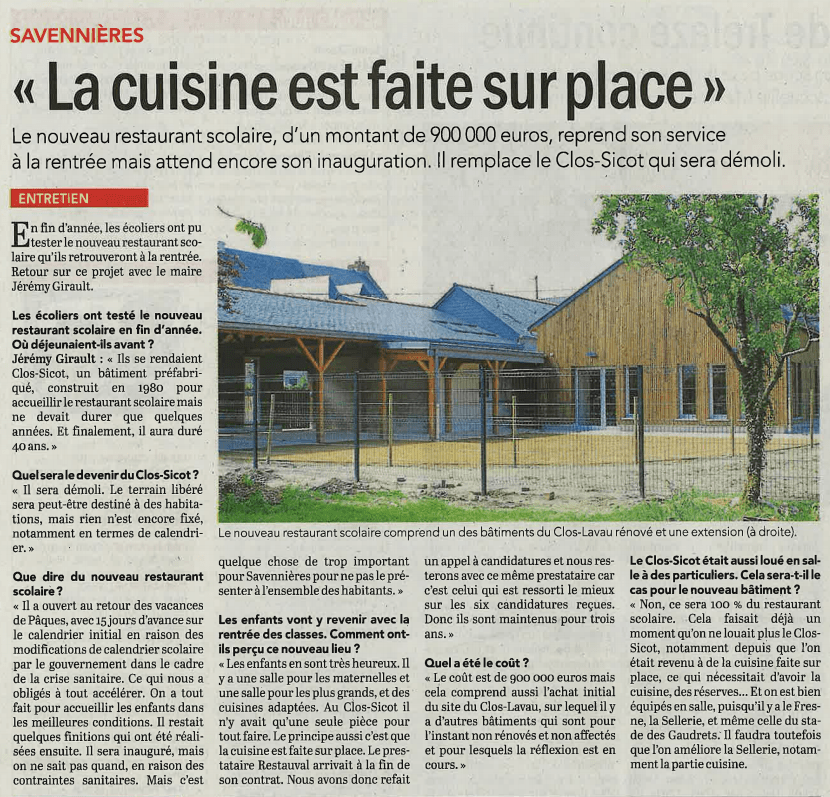 Restaurant scolaire SAVENNIERES